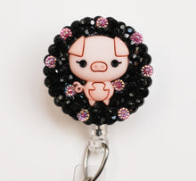 Load image into Gallery viewer, Pink Piggy Retractable ID Badge Reel
