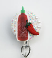 Load image into Gallery viewer, Spicy Sriracha Sause Retractable ID Badge Reel