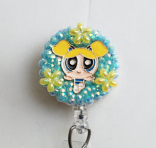 Load image into Gallery viewer, PowerPuff Girl Bubbles Retractable ID Badge Reel