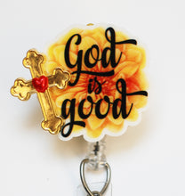 Load image into Gallery viewer, God Is Good Retractable ID Badge Reel
