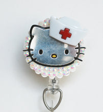 Load image into Gallery viewer, Hello Kitty Nurse Retractable ID Badge Reel