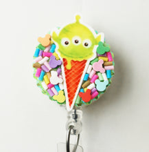 Load image into Gallery viewer, Toy Story Alien Ice-Cream Retractable ID Badge Reel
