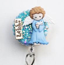 Load image into Gallery viewer, Angel -It Is Well With My Soul Retractable ID Badge Reels