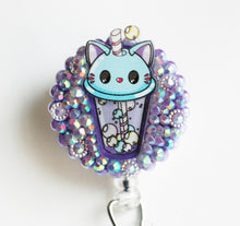 Load image into Gallery viewer, Boba Cat Retractable ID Badge Reel