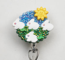 Load image into Gallery viewer, Four Little Bunnies Retractable ID Badge Reel