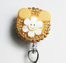 Load image into Gallery viewer, Mickey Mouse Smiley Daisy Retractable ID Badge Reel