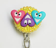 Load image into Gallery viewer, Silly Hearts Retractable ID Badge Reel