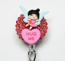 Load image into Gallery viewer, Valentine's Leaping Fairy Retractable ID Badge Reel