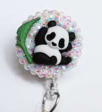 Load image into Gallery viewer, Panda Bear Stretch Retractable ID Badge Reel