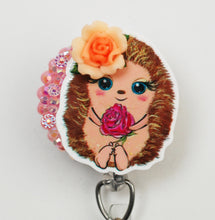 Load image into Gallery viewer, Sweet Hedgehog Retractable ID Badge Reel