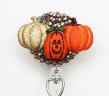 Load image into Gallery viewer, Autumn Pumpkins Retractable ID Badge Reel