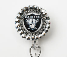 Load image into Gallery viewer, Raiders Football Team Retractable ID Badge Reel