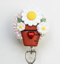Load image into Gallery viewer, I Heart Daisies Retractable ID Badge Reel