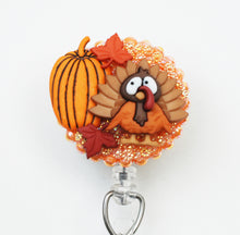 Load image into Gallery viewer, Thanksgiving Turkey Time Retractable ID Badge Reel