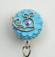 Load image into Gallery viewer, Little Whale Outline Retractable ID Badge Reel