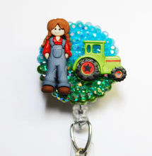Load image into Gallery viewer, Just A Girl And Her Tractor Retractable ID Badge Reel