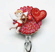 Load image into Gallery viewer, Valentine's Day Cute Cupid Retractable ID Badge Reel