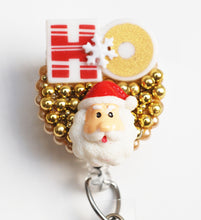 Load image into Gallery viewer, Santa Claus Says Ho Retractable ID Badge Reel