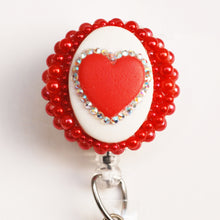 Load image into Gallery viewer, Heart Cameo Retractable ID Badge Reel