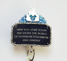 Load image into Gallery viewer, Disneyland Entrance Plaque Retractable ID Badge Reel