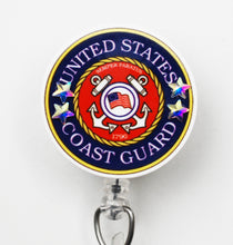 Load image into Gallery viewer, United States Coast Guard Retractable ID Badge Reel
