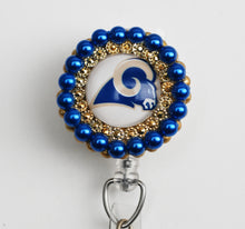 Load image into Gallery viewer, Rams Football Team Retractable ID Badge Reel