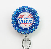 Load image into Gallery viewer, Clippers Retractable ID Badge Reel