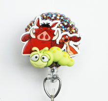Load image into Gallery viewer, Disney's Lion King Pumbaa And Timon Retractable ID Badge Reel