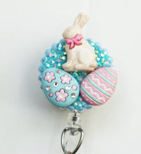 Load image into Gallery viewer, Easter Bunny And Colorful Eggs Retractable ID Badge Reel
