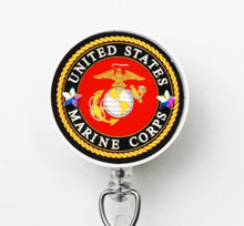 Load image into Gallery viewer, United States Marine Corps Retractable ID Badge Reel