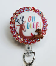 Load image into Gallery viewer, Oh Rein DEER! Retractable ID Badge Reel