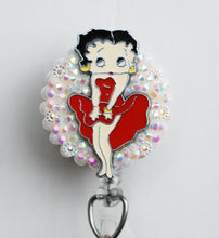 Load image into Gallery viewer, Betty Boop In Red Retractable ID Badge Reel