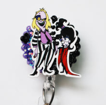 Load image into Gallery viewer, Beetlejuice And Lydia Retractable ID Badge Reel