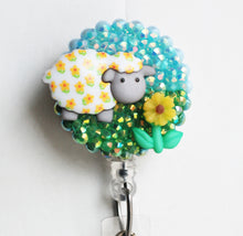 Load image into Gallery viewer, Sunflower Lamb Retractable ID Badge Reel