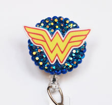 Load image into Gallery viewer, Wonder Women symbol Retractable ID Badge Reel