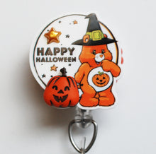 Load image into Gallery viewer, Happy Halloween Care Bear Retractable ID Badge Reel