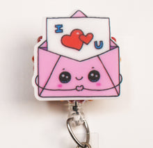 Load image into Gallery viewer, Happy Love Letter Retractable ID Badge Reel