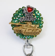 Load image into Gallery viewer, I Heart My Solider Retractable ID Badge Reel