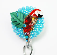 Load image into Gallery viewer, Pretty Parrot Retractable ID Badge Reel