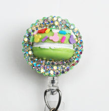 Load image into Gallery viewer, Lime Green Mickey Inspired Macaroon Retractable ID Badge Reel