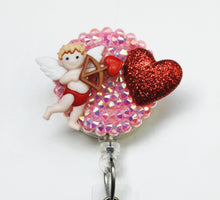Load image into Gallery viewer, Valentine's Day Cupid Retractable ID Badge Reel