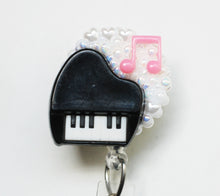 Load image into Gallery viewer, I Heart Piano Retractable ID Badge Reel