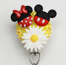 Load image into Gallery viewer, Mickey And Minnie Mouse Daisy Fresh Retractable ID Badge Reel