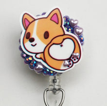 Load image into Gallery viewer, Corgi Bottom Retractable ID Badge Reel