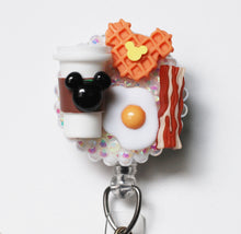 Load image into Gallery viewer, Mickey Mouse Breakfast Retractable ID Badge Reel