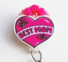 Load image into Gallery viewer, Best Mom Retractable ID Badge Reel