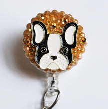Load image into Gallery viewer, Boston Terrier Retractable ID Badge Reel