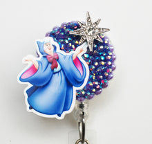 Load image into Gallery viewer, Cinderella's Fairy Godmother Retractable ID Badge Reel