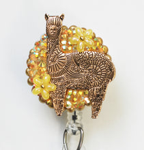 Load image into Gallery viewer, Golden Llama Retractable ID Badge Reel