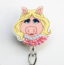 Load image into Gallery viewer, I Heart Miss Piggy Retractable ID Badge Reel